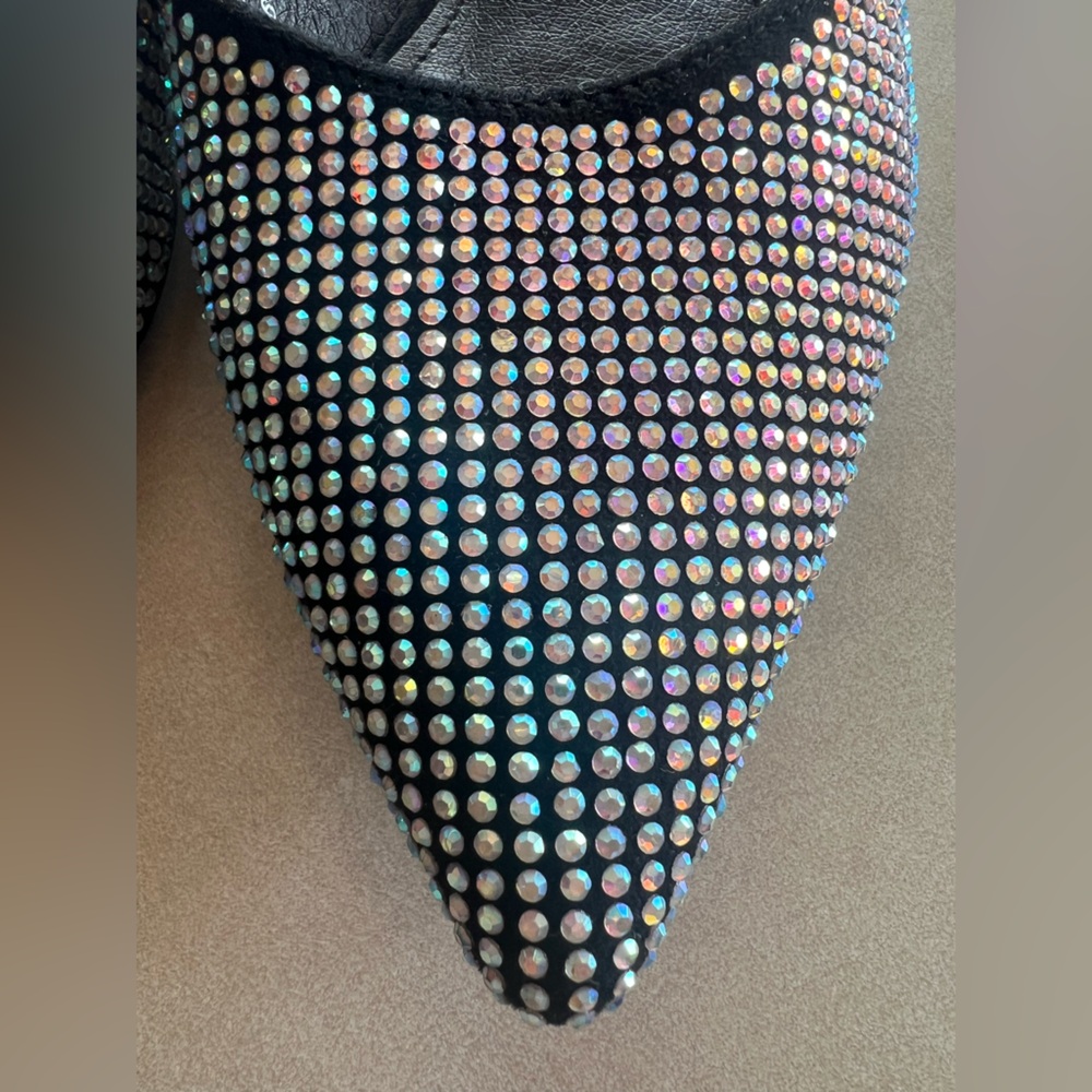 MACKIN J Black Rhinestone Mules - Picture 2 of 5